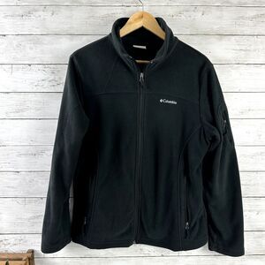 Columbia Fleece Womens Large‎ black Full Zip Long Sleeve Jacket Outdoors Casual